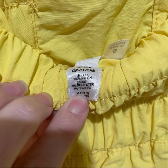 Zenana Windbreak Gym Running Shorts Smocked Waistband Yellow Size Small - Picture 8 of 8